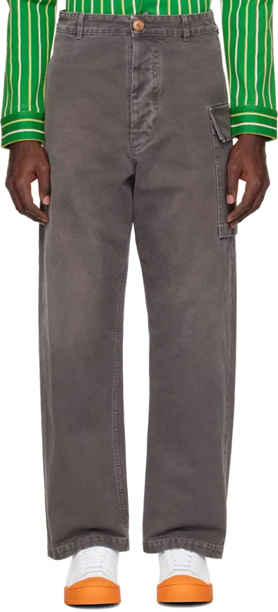 Marni Gray Faded Cargo Pants In Grey