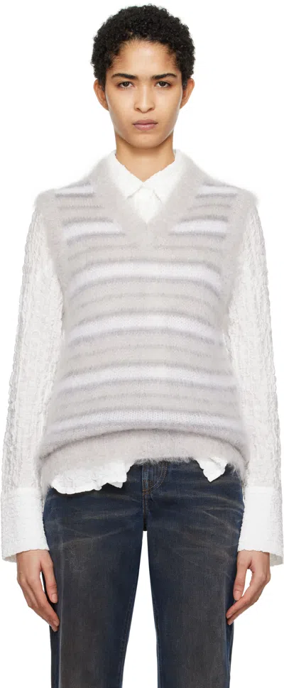 Marni Gray Fuzzy Wuzzy Vest In Rgn02 Tonic