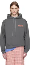 Marni Gray Loopback Cotton Jersey Hoodie In 00n62 Neutral Grey