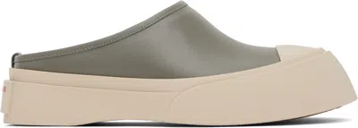 MARNI GRAY PABLO SABOT SLIP-ON LOAFERS