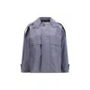Marni Gray Polyamide Full-length Jacket In Blue