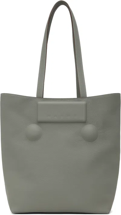 Marni Gray Shopper Medium Tote In 00n27 Storm