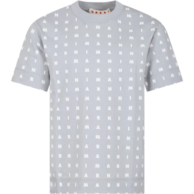 Marni Gray T-shirt For Kids With Logo In Grey