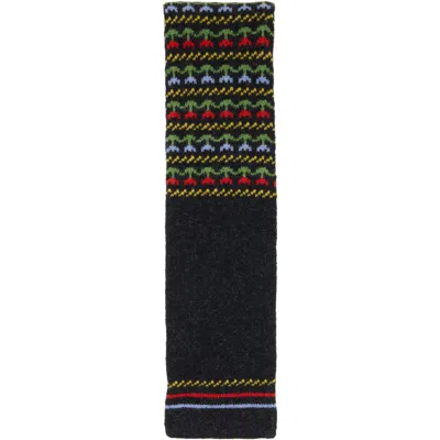Marni Gray Virgin Wool Scarf In Yellow