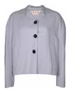Marni Wool-cashmere Button-up Jacket In Grey