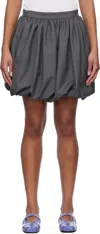 Marni Gray Wool Balloon Miniskirt In 00n60 Graphite