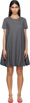 Marni Gray Wool Minidress In 00n60 Graphite