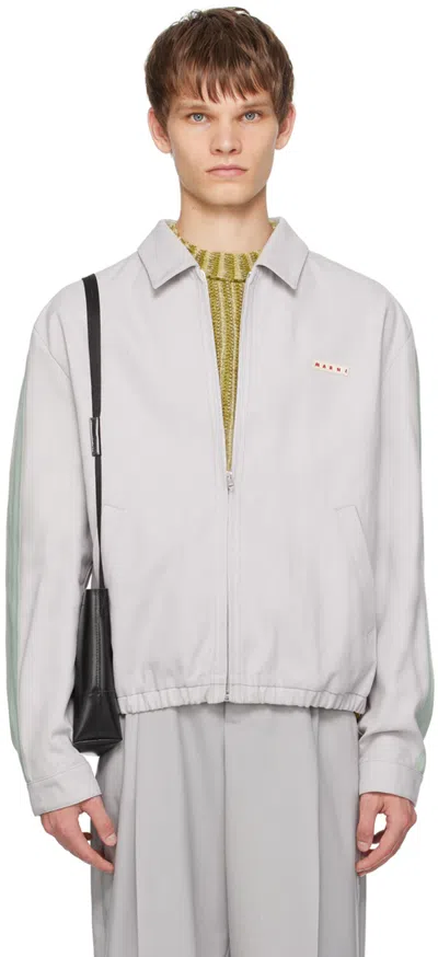 Marni Gray Workwear Jacket In 00n15 Sodium