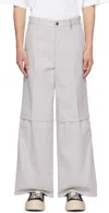 Marni Gray Workwear Trousers In 00n15 Sodium