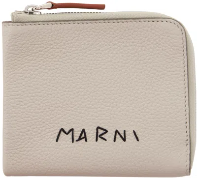 Marni Gray Zip-around Wallet In 00n05 Light Grey