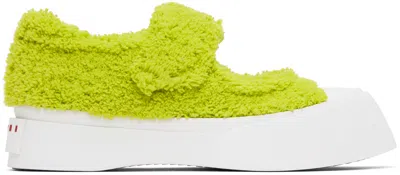 Marni Leather Ballerina Shoes In Green