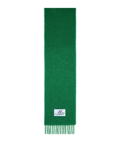 MARNI GREEN BRUSHED ALPACA BLEND SCARF
