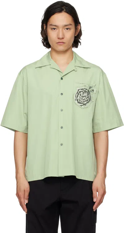 Marni Green Cotton Poplin Shirt In 00v19 Linden