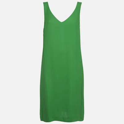 Pre-owned Marni Green Crepe Sleeveless Mini Dress M
