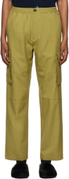 Marni Green Drawstring Cargo Pants In 00v37 Lime