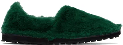 Marni Green Faux-fur Loafers In 00v44 Garden Green