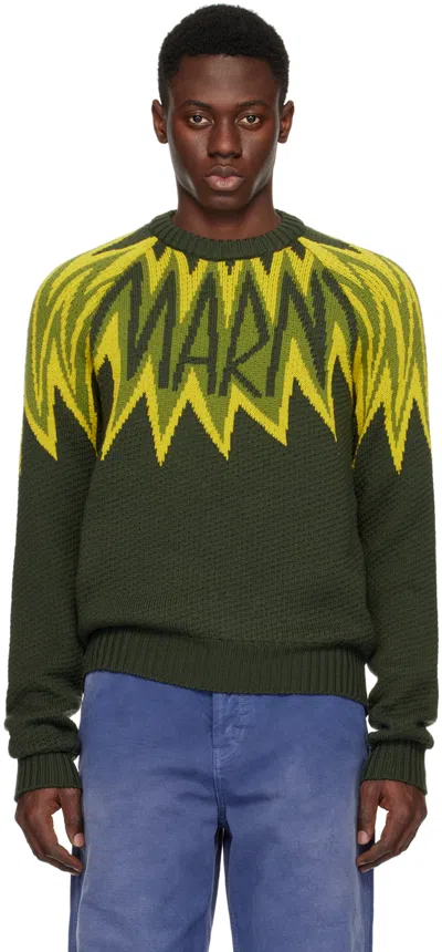 Marni Green Fire Island Sweater In 00v67 Leav Green