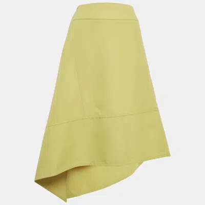 Pre-owned Marni Green Gabardine Handkerchief Hem Midi Skirt M