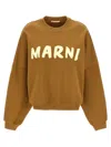 Marni Long-sleeve Cotton Sweatshirt With Brushstroke Detail In Green