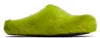 Marni Green Long Hair Calfskin Fussbett Slip-on Loafers In 00v07 Light Lime