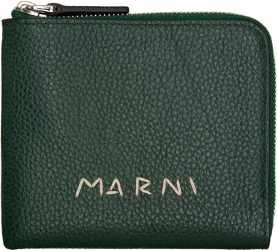 Marni Green ' Mending' Embroidery Zip-around Wallet