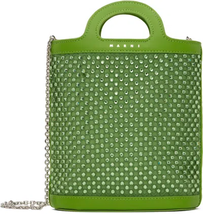 Marni Green Mini Bucket Bag In 00v37 Lime
