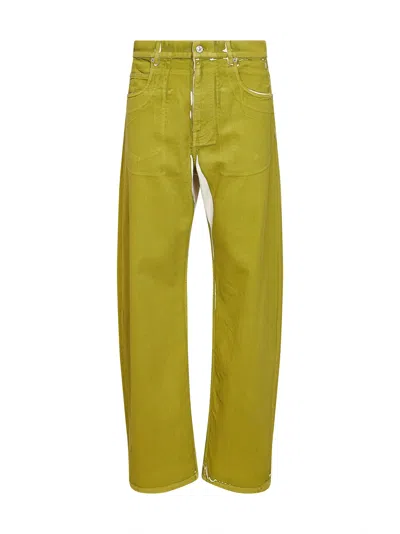 Marni Green Screen-printed Denim Wide-leg Jeans