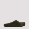 Marni Green Long-haired Calfskin Footbed Sabot In Green