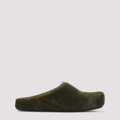 MARNI GREEN SLIP ON SANDALS
