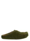 Marni Green Long-haired Calfskin Footbed Sabot