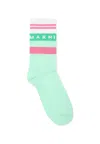 Marni Green Socks For Girl With Logo In Green