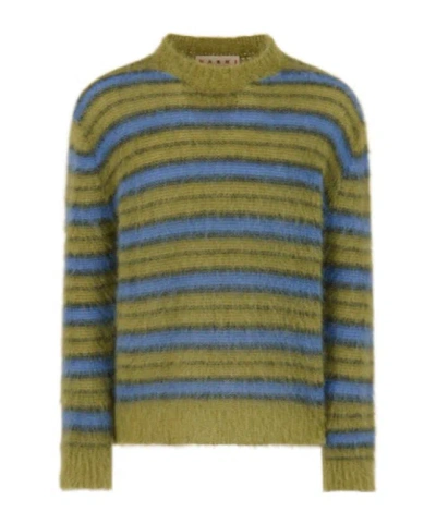 Marni Green Striped Mohair Jumper