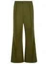 Marni Wide-leg Wool Pants Pleats In Green