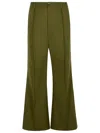 Marni Wide-leg Wool Pants Pleats In Green