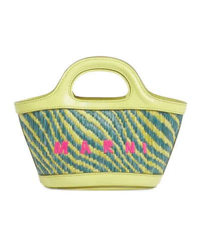Marni Tropicalia Top Handle Micro Bag In Green
