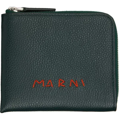 Marni Green Zip Around Wallet