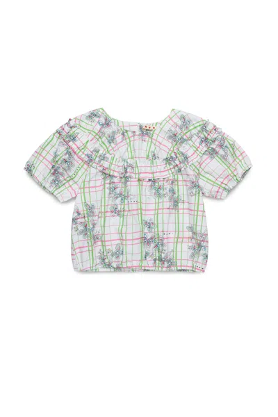 Marni Kids' Greenhouse Allover Poplin Shirt In Yellow