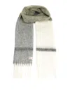 Marni Block Design Fringed Edges Scarf In Green