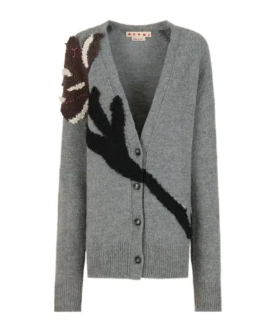 MARNI MARNI FLOWER PATCH CARDIGAN