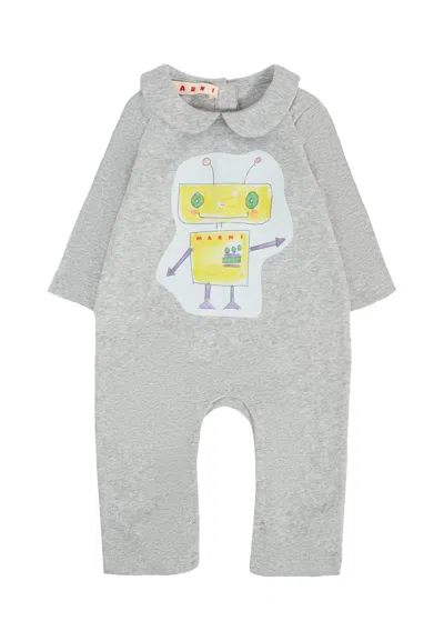 Marni Grey Babygrow For Babykids With Robot In Gray