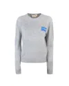 Marni Grey Cashmere Sweater With Embroidery In Gray