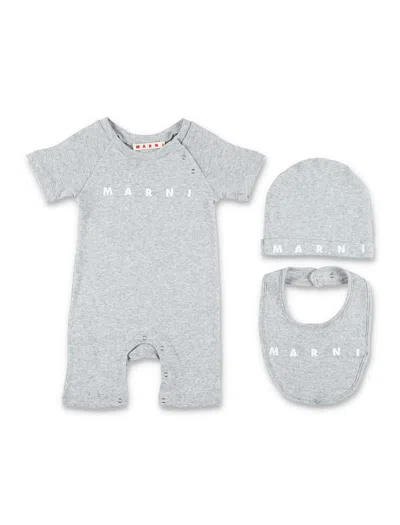 Marni Babies'  Grey Cotton Newborn Gift Set In Gray