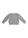 Marni Grey Crew Neck Sweater With Logo Lettering On The Front In Wool Blend Baby In Gray