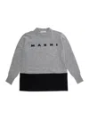 Marni Wool Blend Pullover With Elbow Patches In Gray