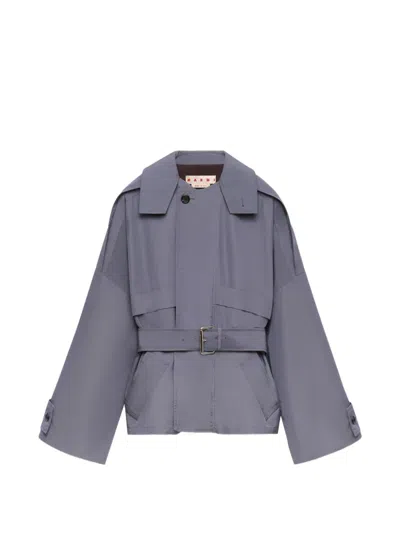 Marni Grey Nylon Blouson With Belt In Gray