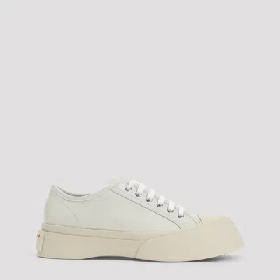 Marni Grey Pablo Calf Leather Sneakers In White