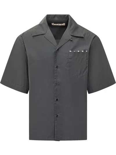 MARNI MARNI GREY SHIRT WITH MARNI LOGO