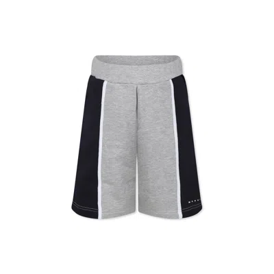 Marni Kids' Elastic Waist Shorts In Grey