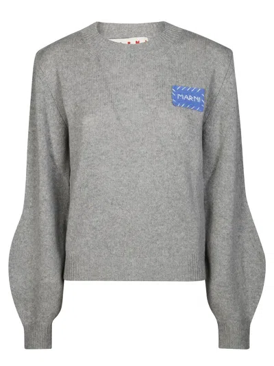 Marni Grey Sweater With Voluminous Sleeves In Gray