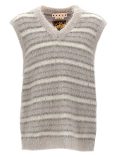 MARNI GREY V NECK SWEATER